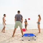 Portable Cornhole Set PVC Framed Corn Holes Outdoor Game Set - Image 3