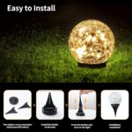 JKIMK Solar Globe Lights Outdoor Waterproof-Solar Balls for Garden | - Image 3