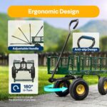 VIVOHOME Heavy Duty 880 Lbs 4.5 Cu Ft Mesh Steel Garden Cart Utility Wagon - Image 2