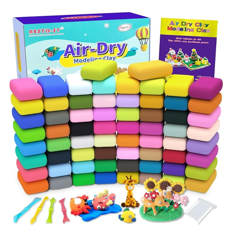 Untitled-design-2025-03-03T215441.779.png Air Dry Clay 66 Colors, Modeling Clay for Kids - Image 1