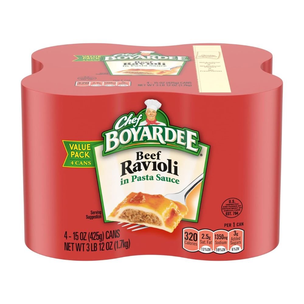 Untitled design - 2026-07-25T051640.719 Chef Boyardee Beef Ravioli, 15 oz, 4 Pack - Image 1