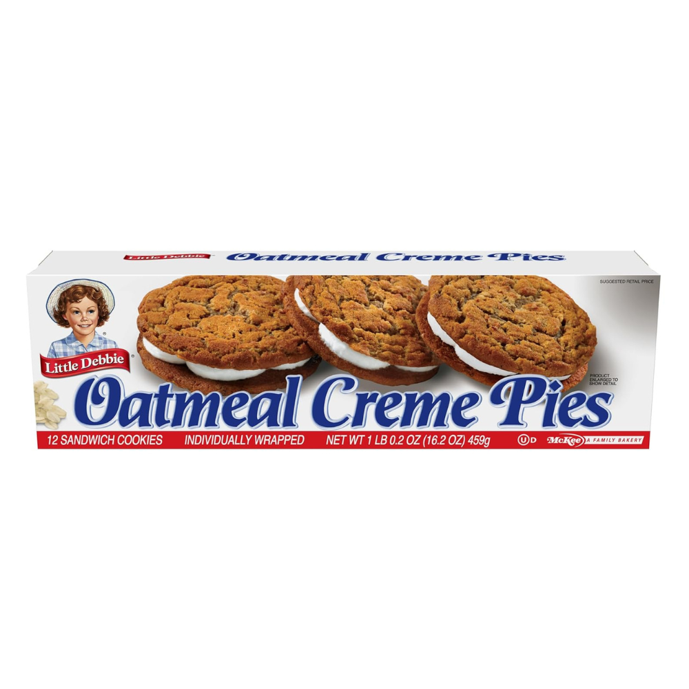 Untitled design - 2026-07-25T052427.331 Little Debbie Oatmeal Crème Pies, 12 Individually Wrapped Sandwich Cookies - Image 1
