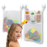 2 x Mesh Bath Toy Organizer + 8 Ultra Strong Hooks
