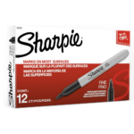 Sharpie Permanent Markers, Fine Tip, Black
