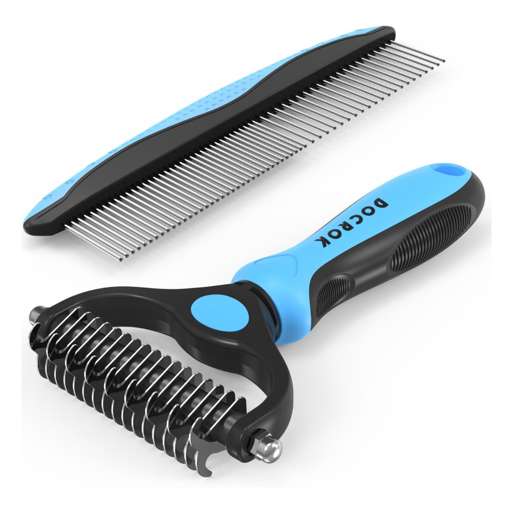 Untitled design - 2026-07-25T082937.311 Docrok Pet Grooming Combo - Blue Deshedding Brush - Image 1
