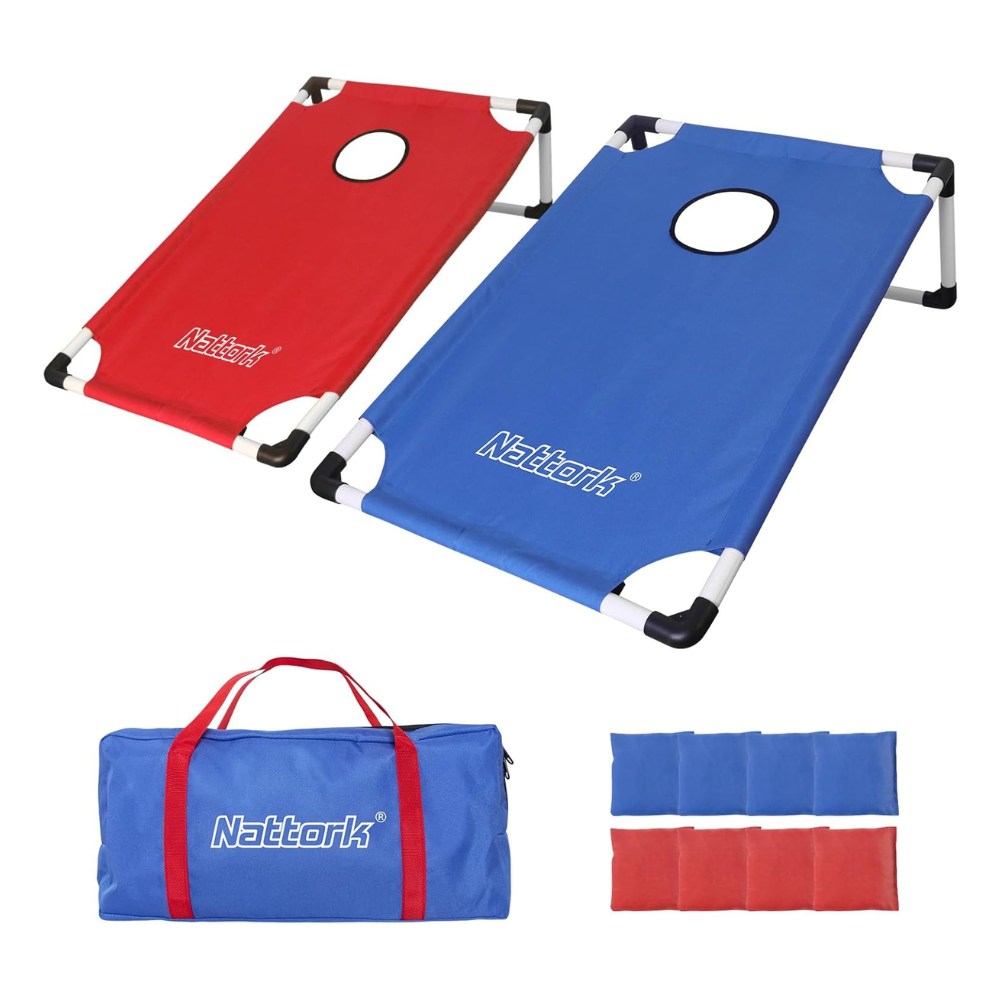 Untitled design - 2026-07-25T085648.562 Portable Cornhole Set PVC Framed Corn Holes Outdoor Game Set - Image 1